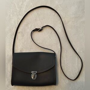Cambridge Satchel Co. Mini in charcoal grey, leather crossbody purse
